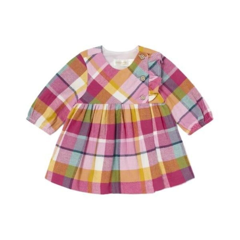 Mayoral Plaid Dress in Bubblegum Pink 18 month